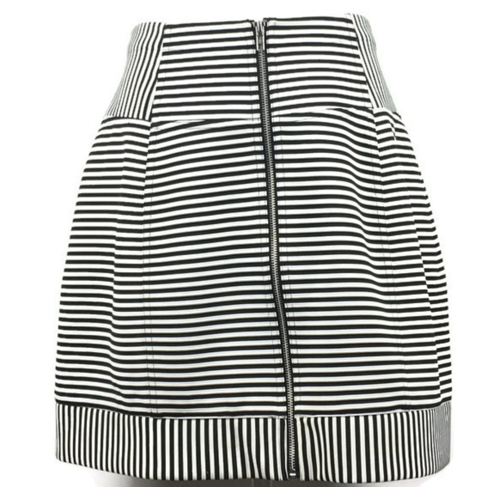 Cut25 A-Line Black and White Stripe Skirt